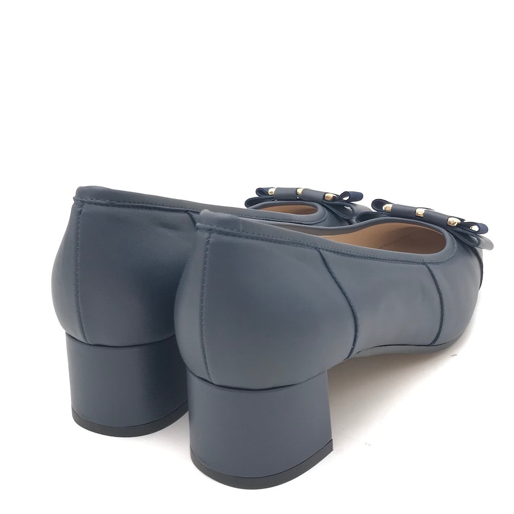 Zulian Calzature Ballerina in pelle blu Italy