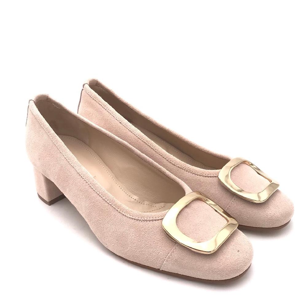Zulian Calzature Ballerina in camoscio pesca Italia