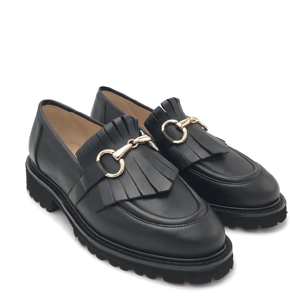 Zulian Calzature Mocassino Lina frangia nero Enormi sconti