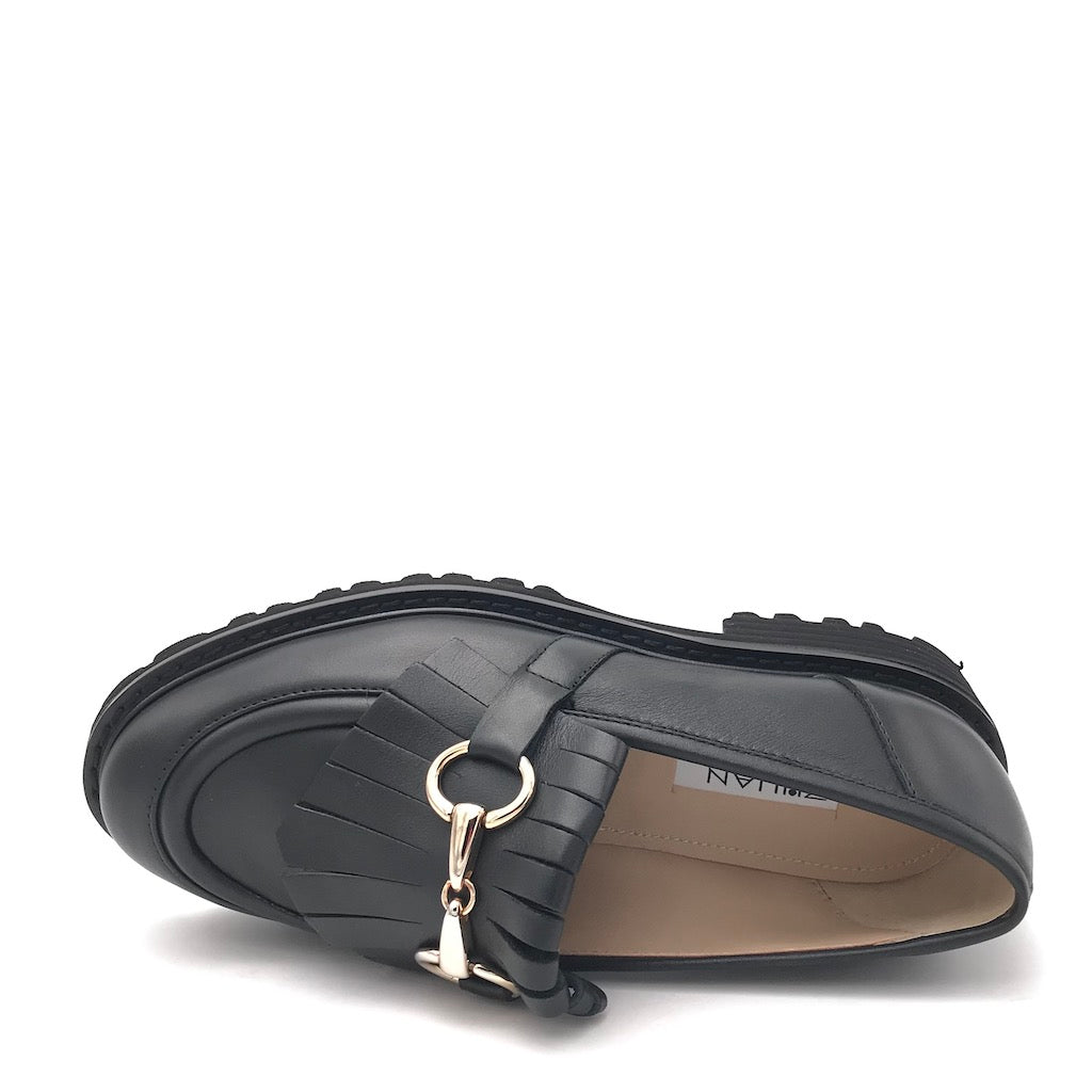 Zulian Calzature Mocassino Lina frangia nero Enormi sconti