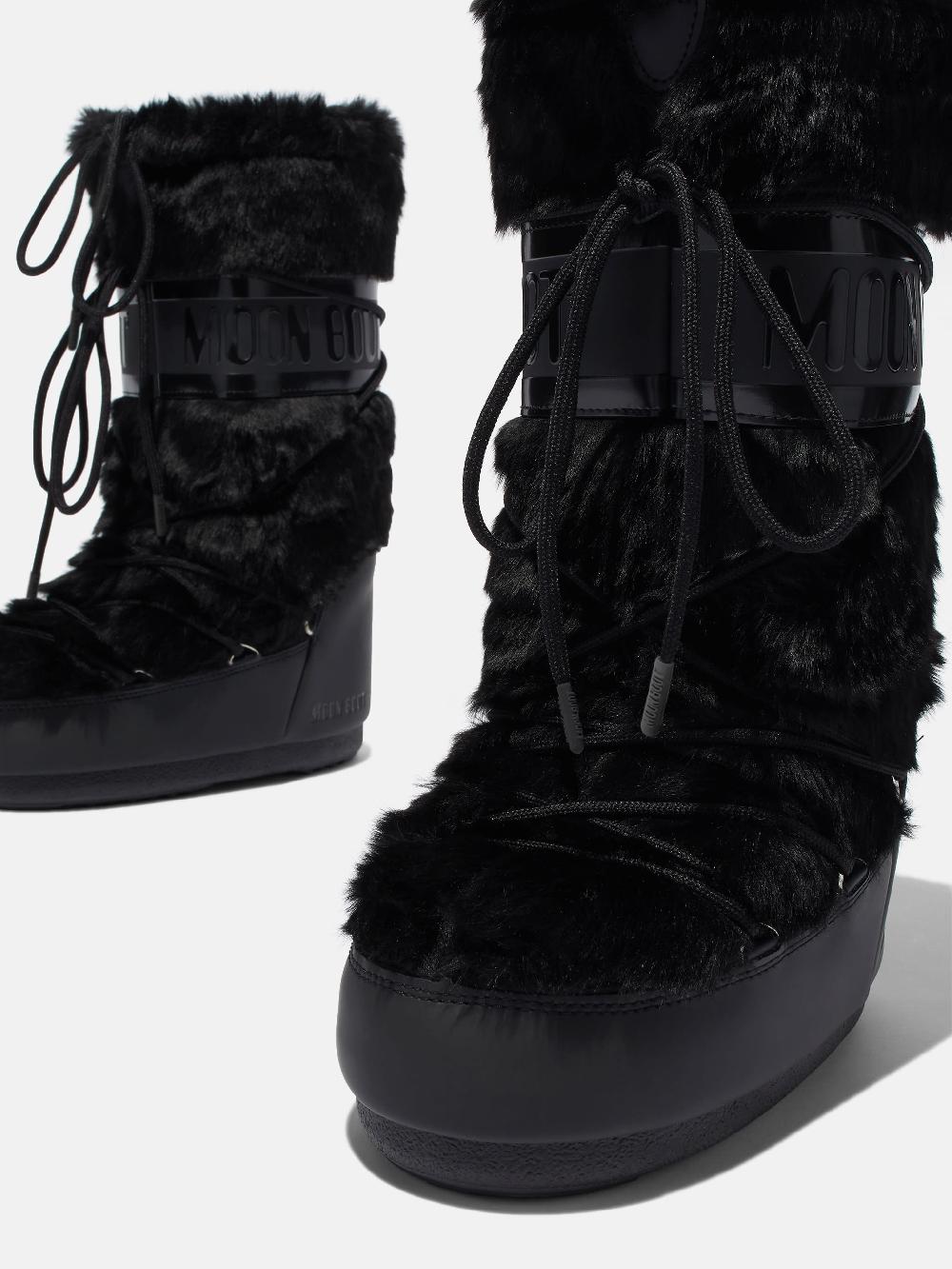 Moon Boot ICON NERO IN ECOPELLICCIA In Saldo