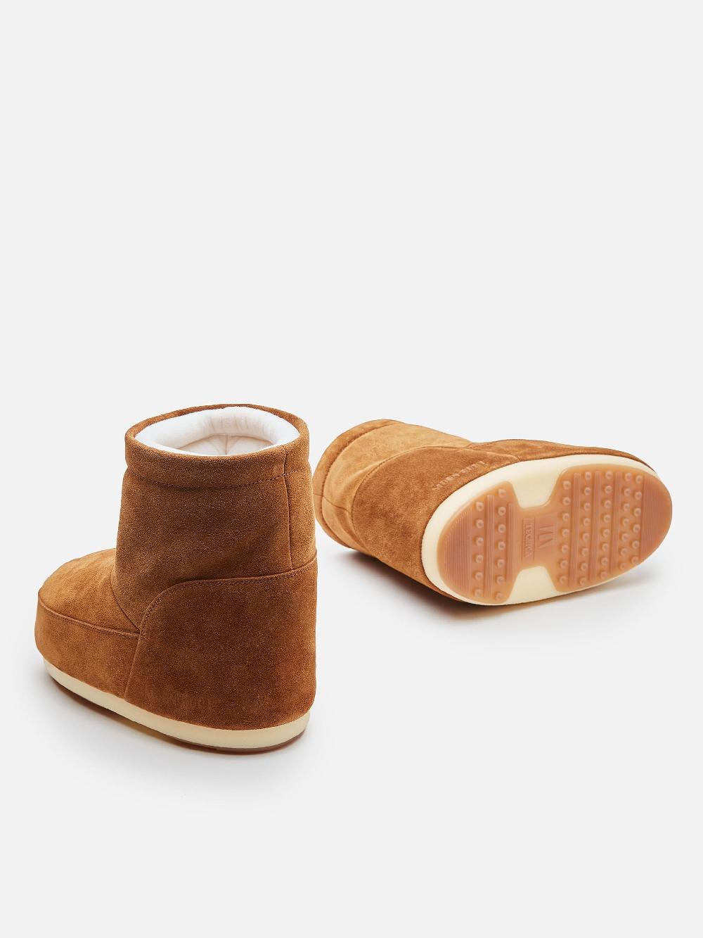 Moon Boot ICON LOW MARRONE IN PELLE SCAMOSCIATA SENZA LACCI Offerte speciali