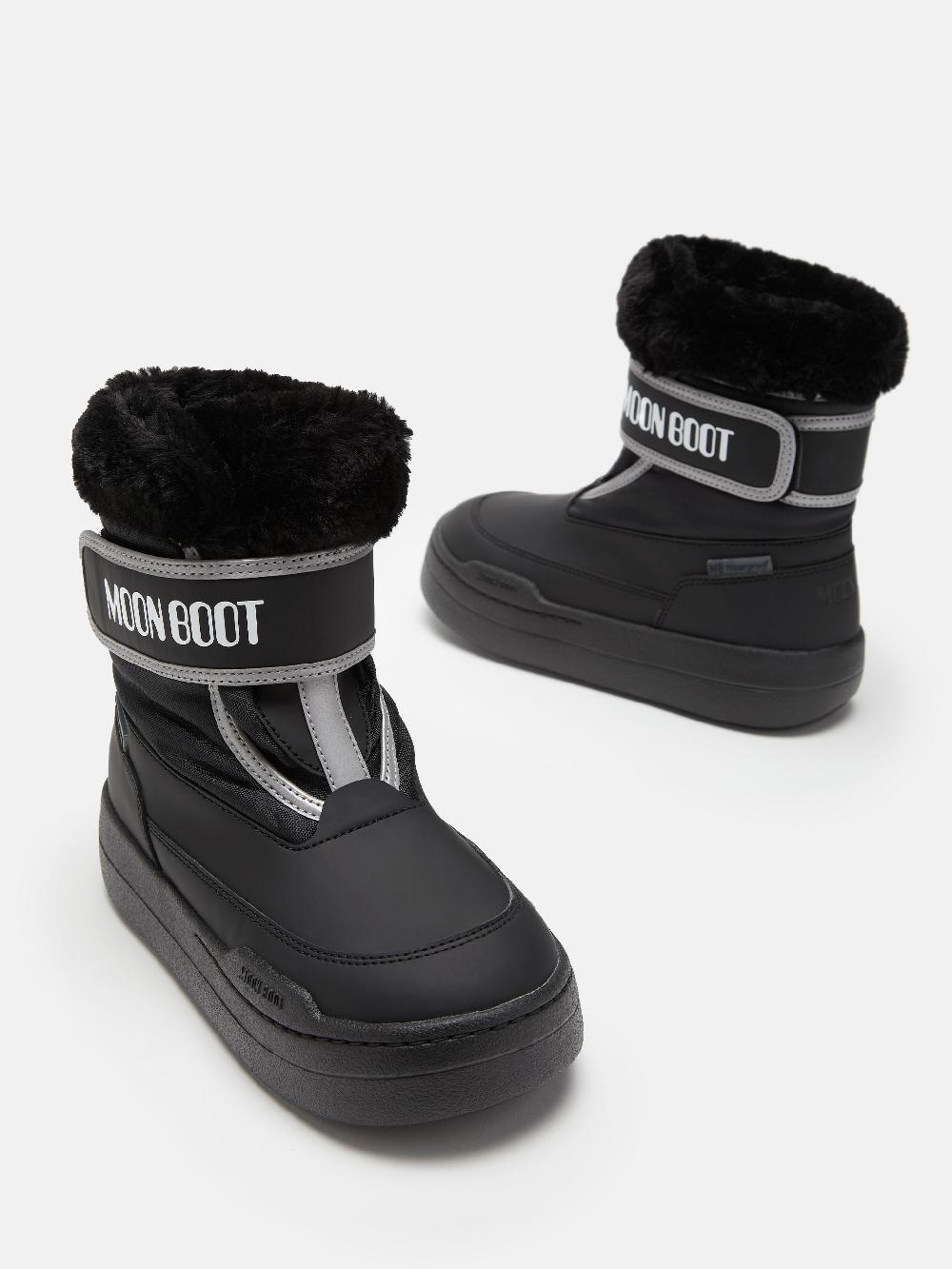 Moon Boot JUNIOR PARK NERO CON CHIUSURA A STRAPPO Fino Al -60%
