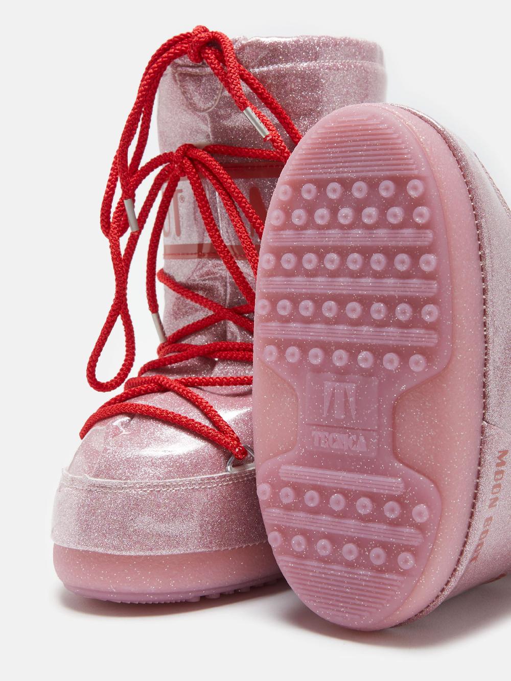 Moon Boot ICON JUNIOR GLITTER ROSA Spedizione gratuita