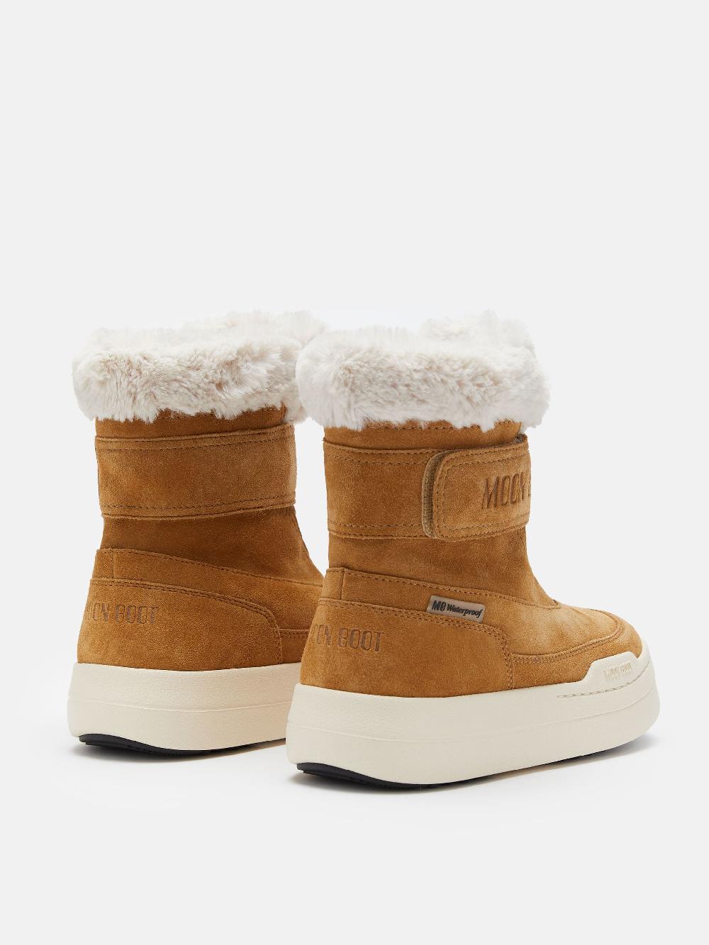Moon Boot JUNIOR PARK NOCCIOLA IN PELLE SCAMOSCIATA CON CHIUSURA A STRAPPO Comprare a buon mercato