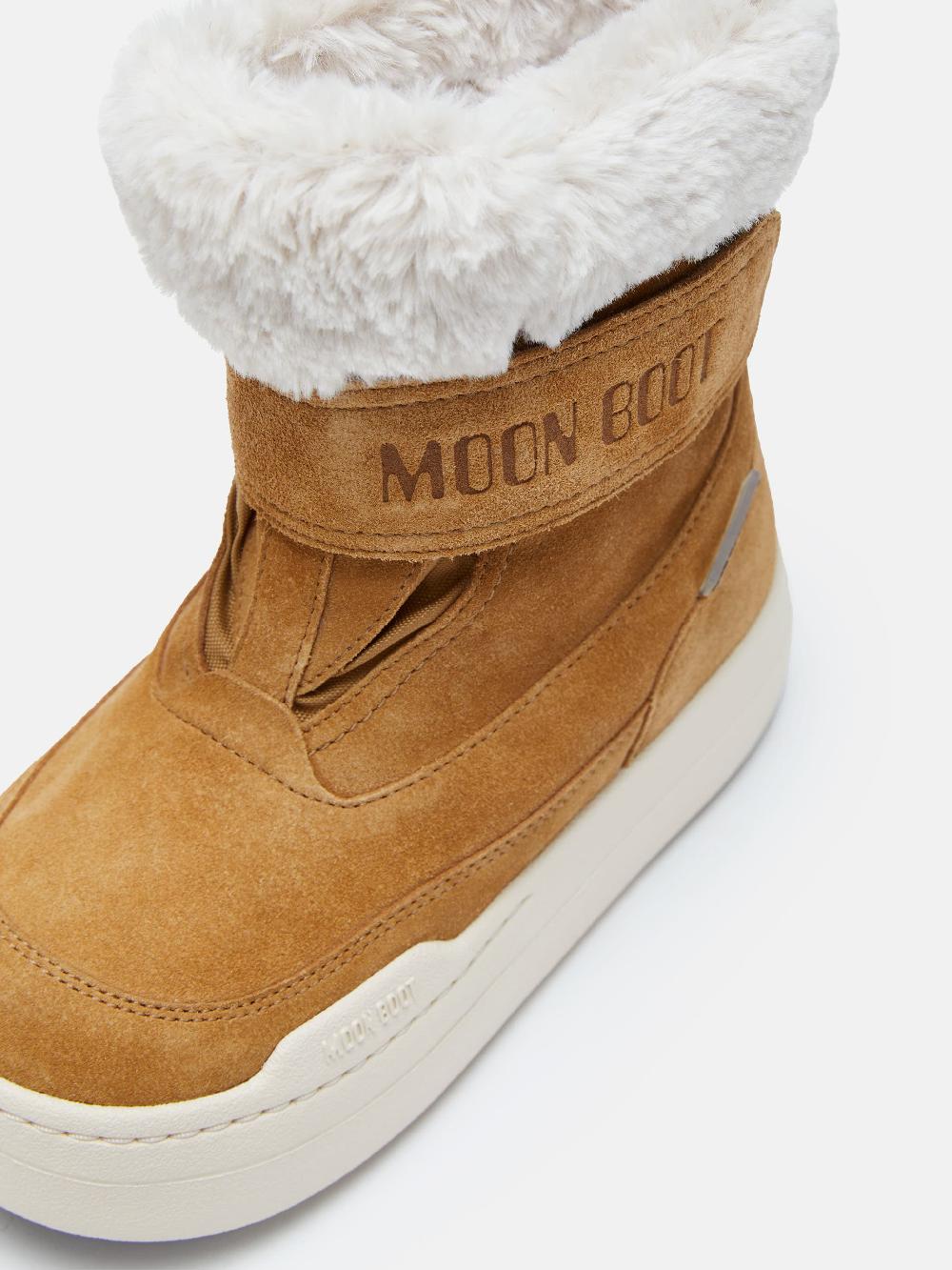 Moon Boot JUNIOR PARK NOCCIOLA IN PELLE SCAMOSCIATA CON CHIUSURA A STRAPPO Comprare a buon mercato