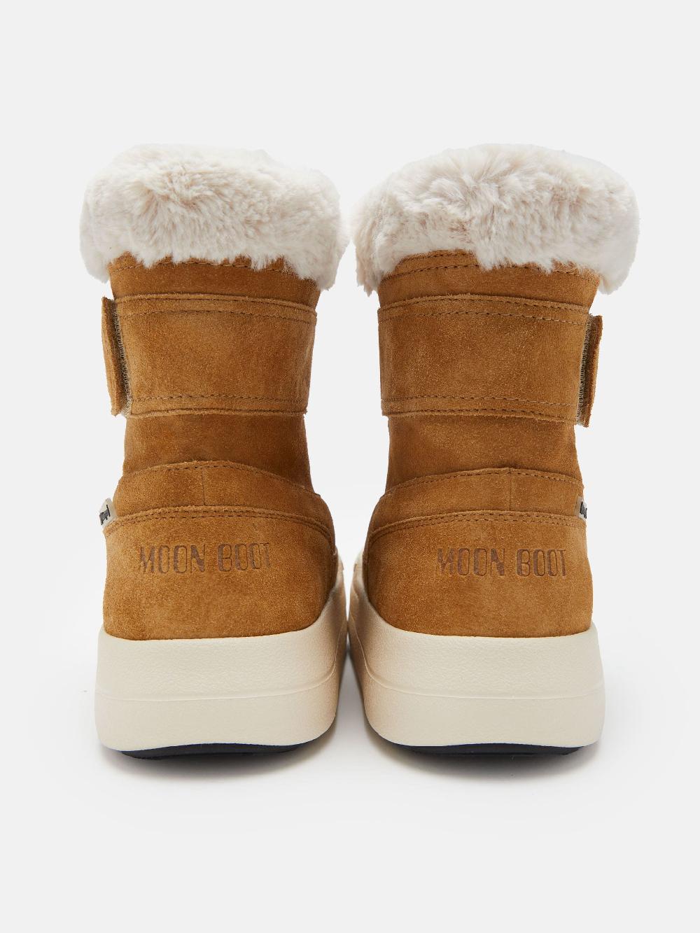Moon Boot JUNIOR PARK NOCCIOLA IN PELLE SCAMOSCIATA CON CHIUSURA A STRAPPO Comprare a buon mercato
