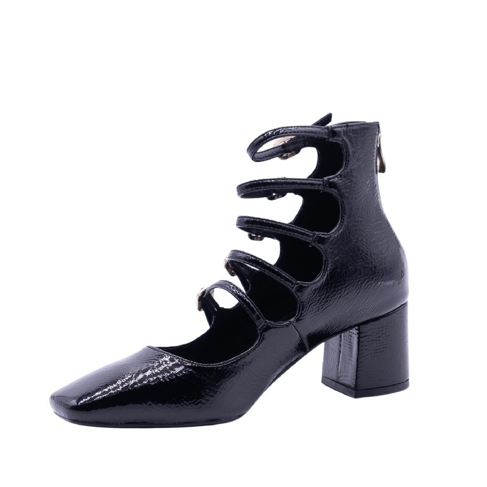 ALBANO VANITY Decolletè nero con cinturini Saldi Di Fabbrica