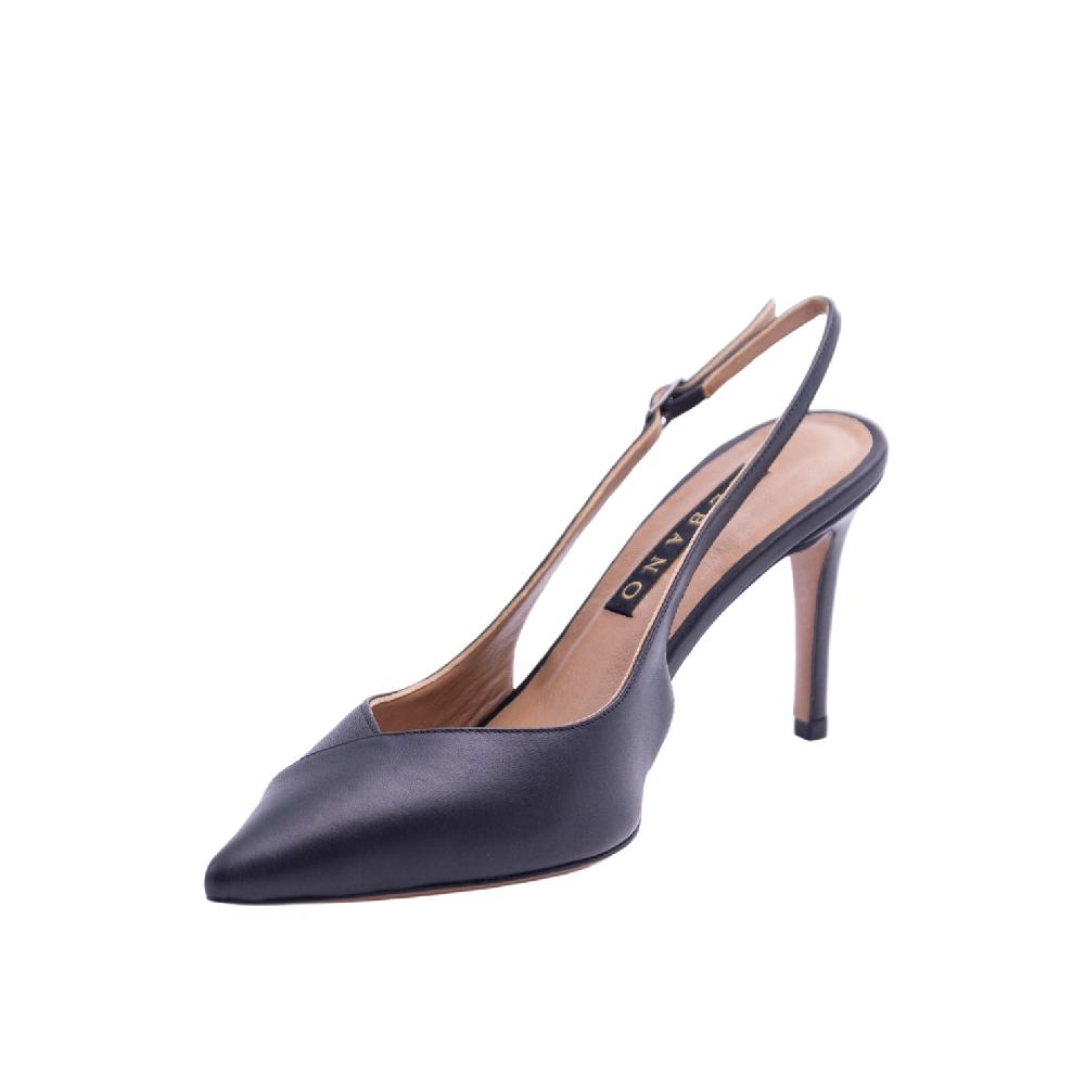 ALBANO Slingback pelle nera Spedizione Gratuita