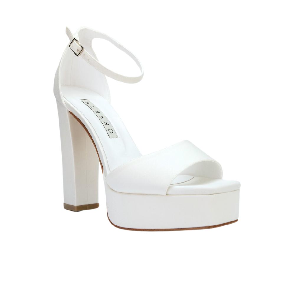 ALBANO Sandali sposa con plateau Nuovo