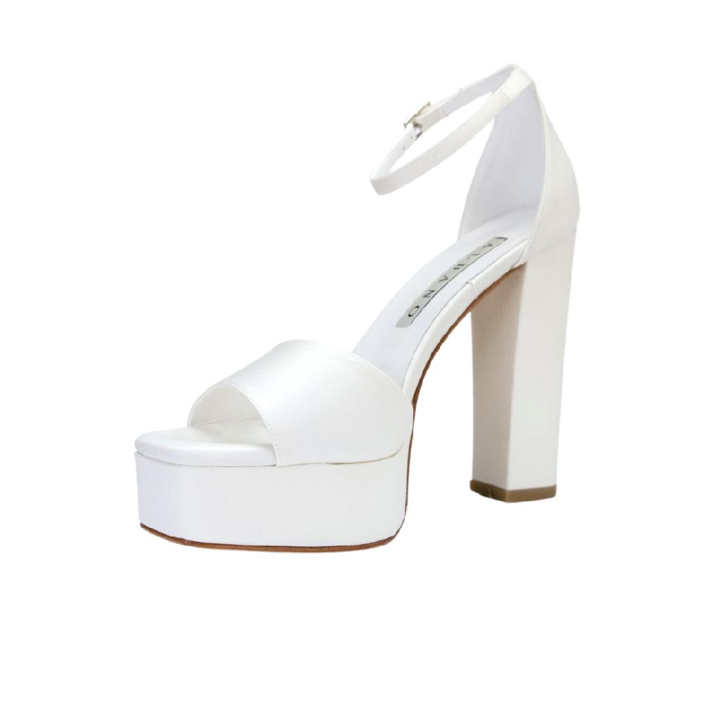 ALBANO Sandali sposa con plateau Nuovo