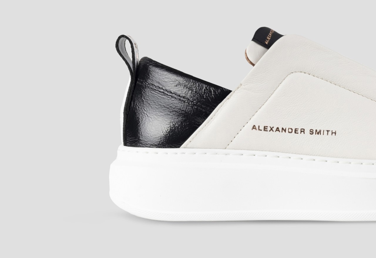 Alexander Smith WEMBLEY SLIP-ON WOMAN WHITE BLACK Sconto