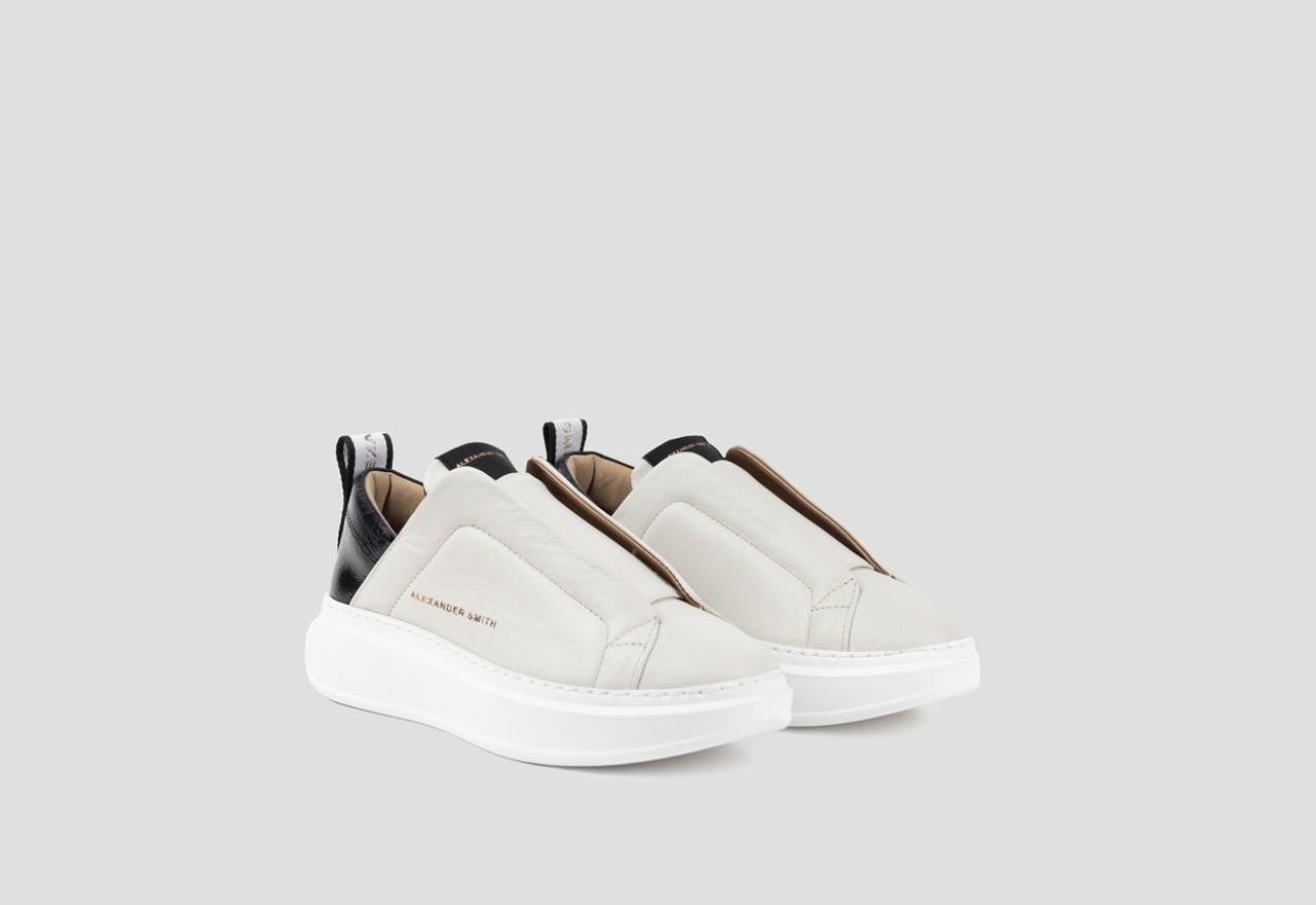 Alexander Smith WEMBLEY SLIP-ON WOMAN WHITE BLACK Sconto