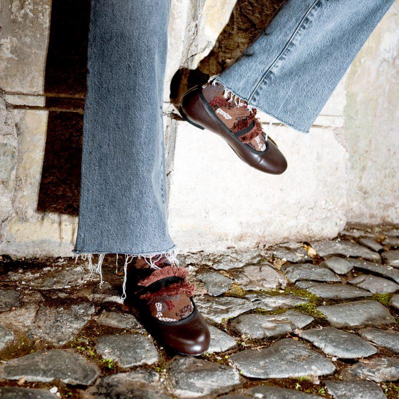 Allagiulia Ballerina Lolita Frangia TABACCO Italia