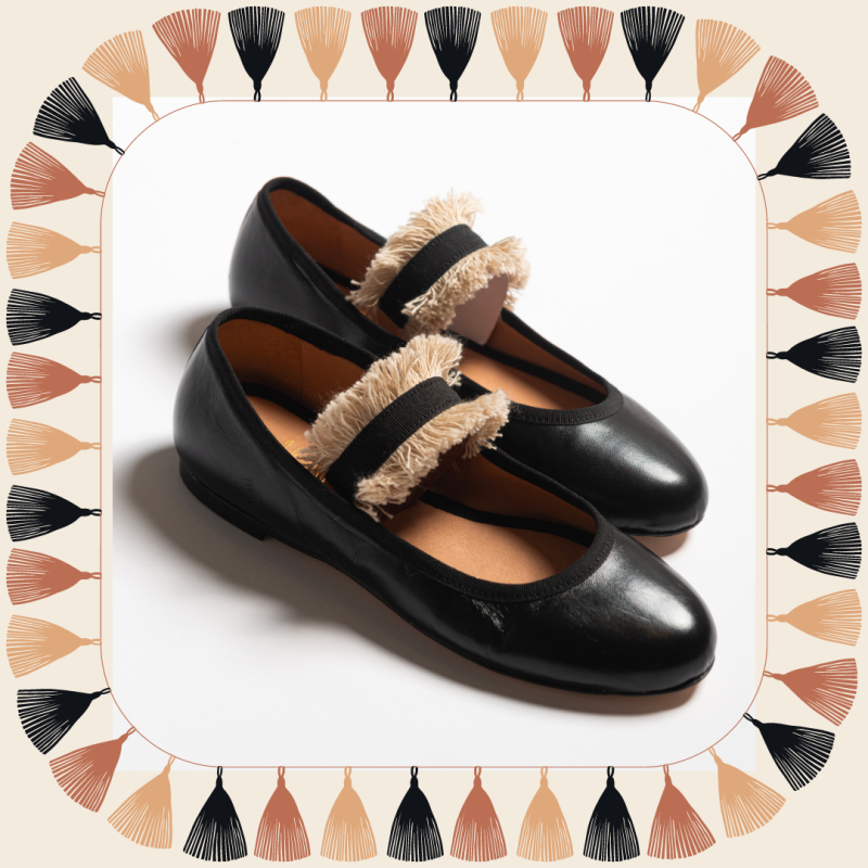 Allagiulia Ballerina Lolita NERO Frangia SABBIA In Linea