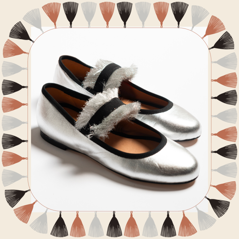 Allagiulia Ballerina Lolita Frangia ARGENTO Nuovo