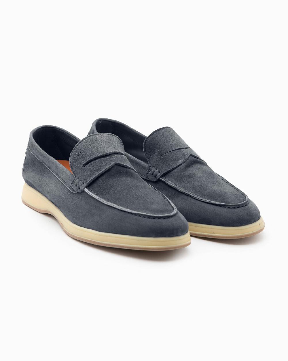 Andrea ventura Mocassino Aquariva 80 in suede night blue Vendita calda