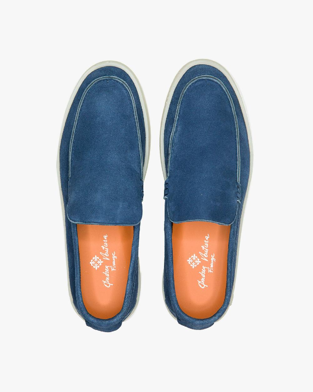 Andrea ventura MOCASSINO ST BARTH LS IN SUEDE BLUE NAVY Moda