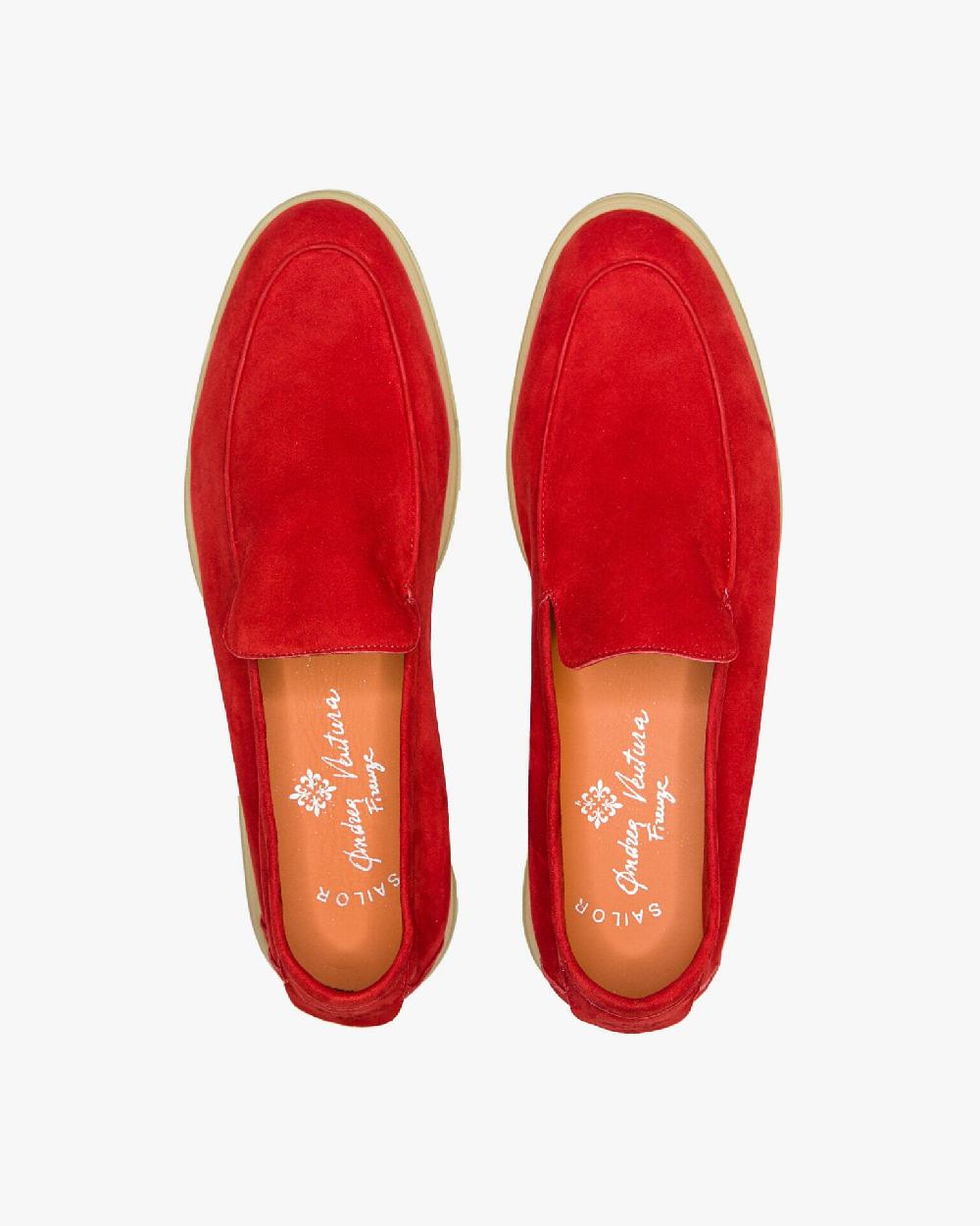 Andrea ventura MOCASSINO DONNA AQ-D COAST IN SUEDE ROSSO Rilascio limitato